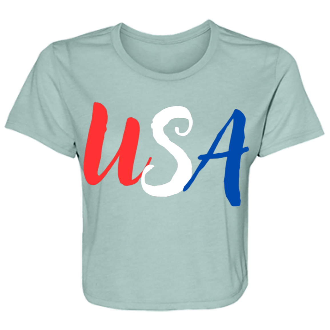 Women's USA Flowy Cropped Tee (5 Colors)