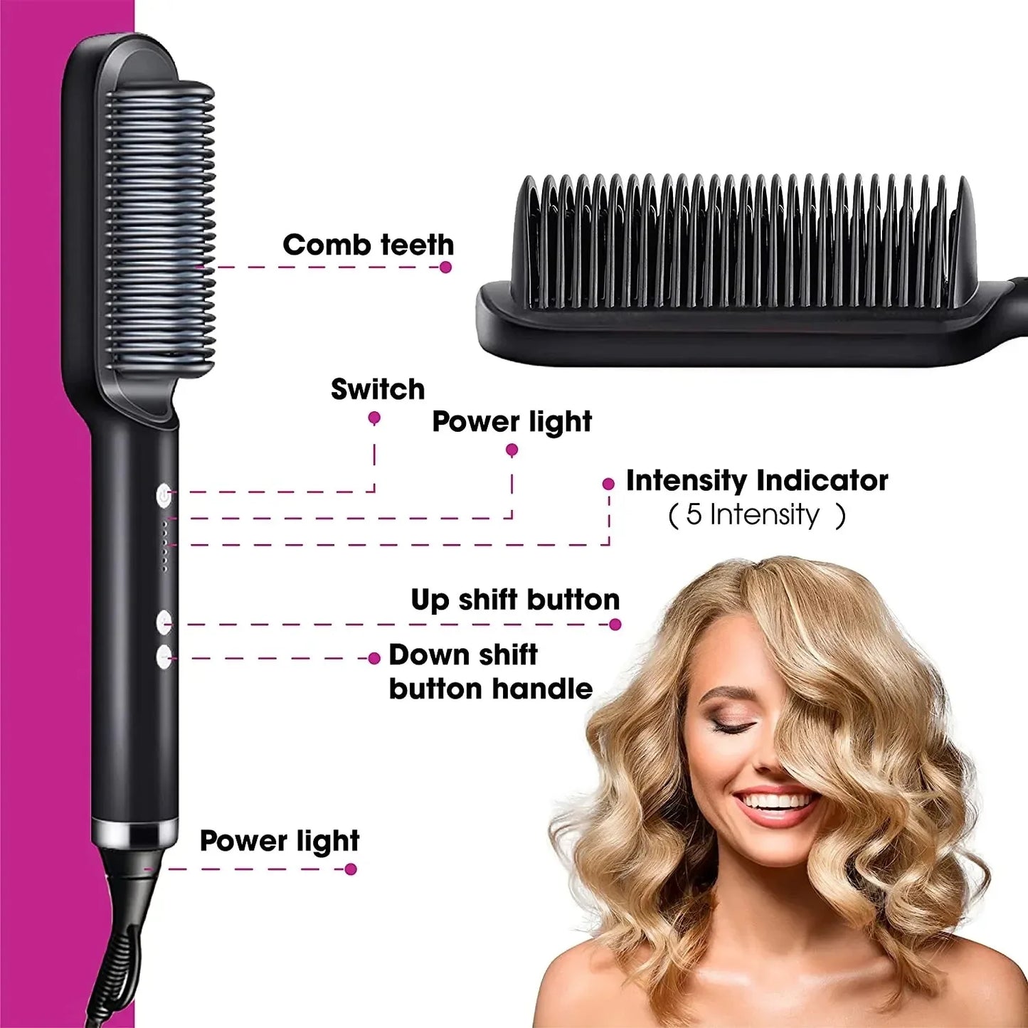 3 in 1 Professional Quick Heated Electric Hot Comb