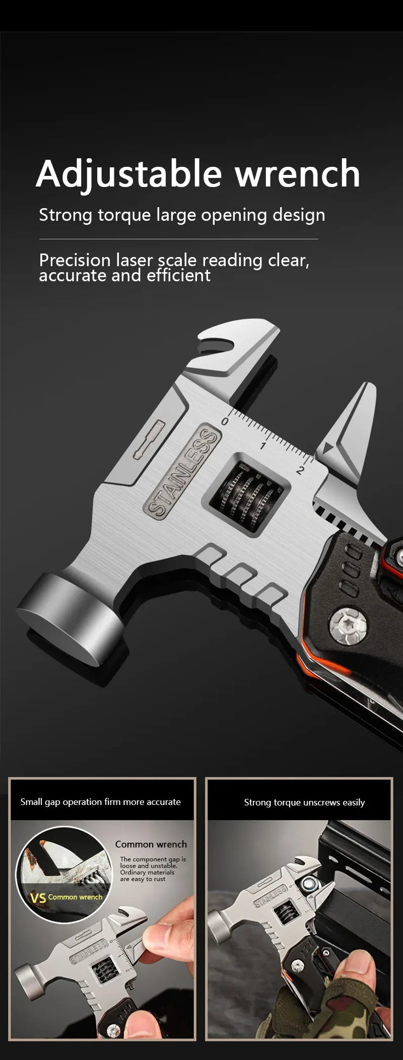All-in-One Emergency Tool โ Hammer, Pliers, Wrench & More in One