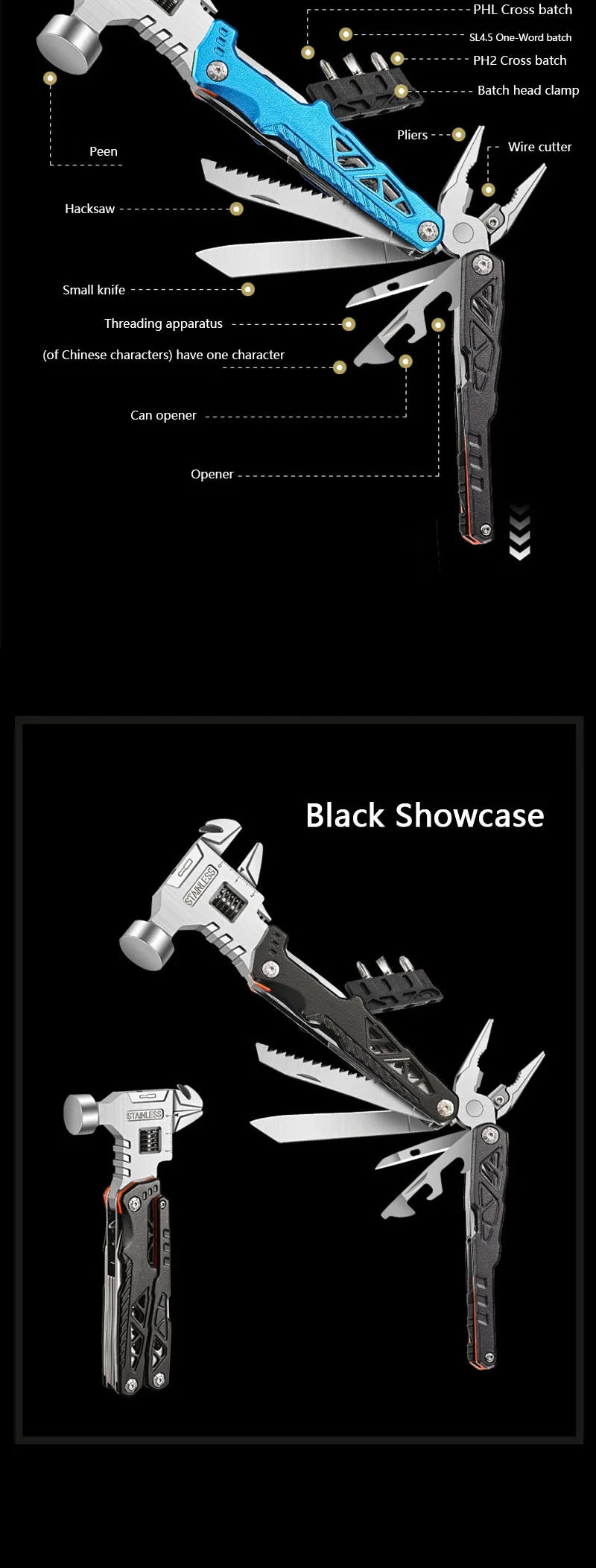 All-in-One Emergency Tool โ Hammer, Pliers, Wrench & More in One