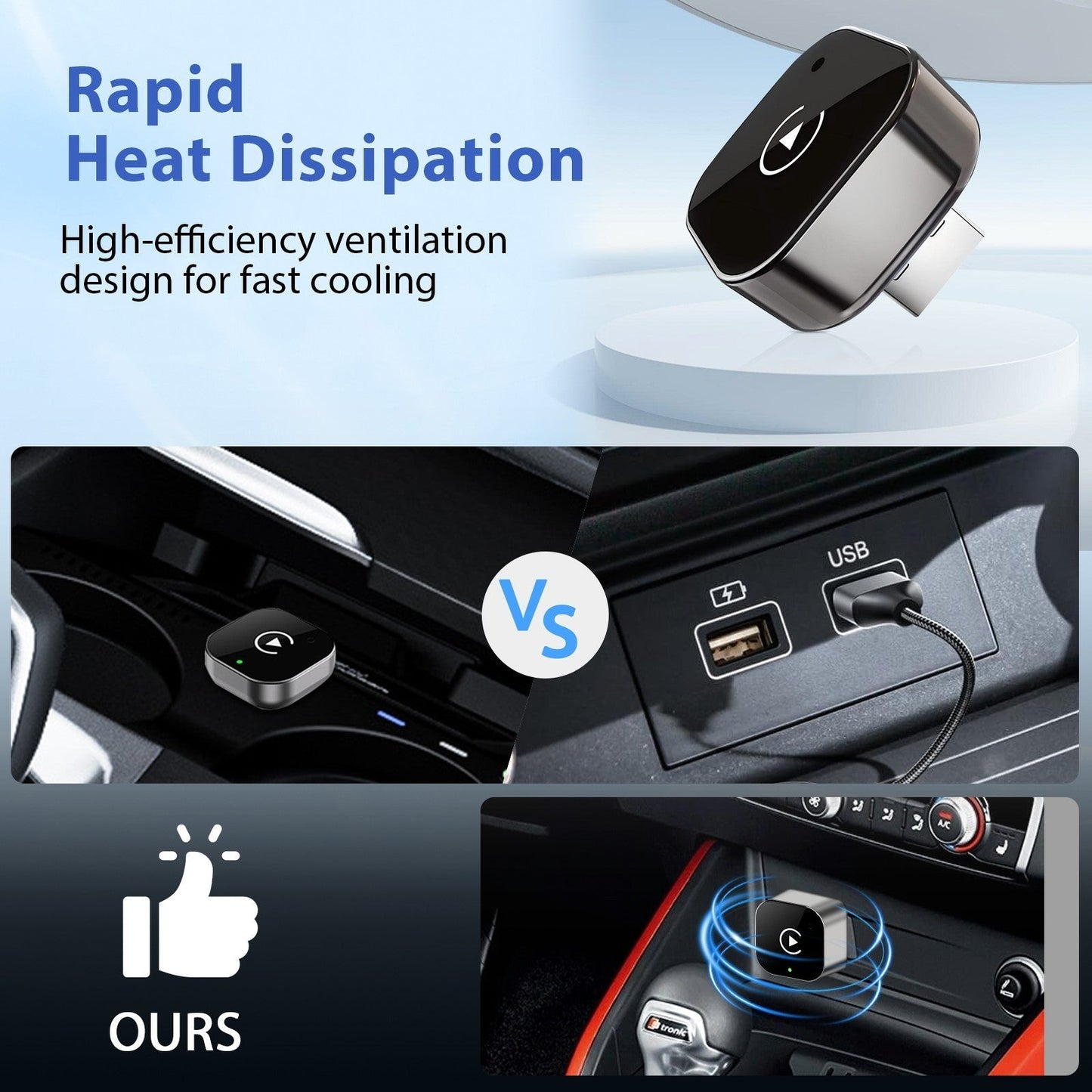 Pionray 2-in-1 Wireless CarPlay & Android Auto Adapter | For 99% of Cars