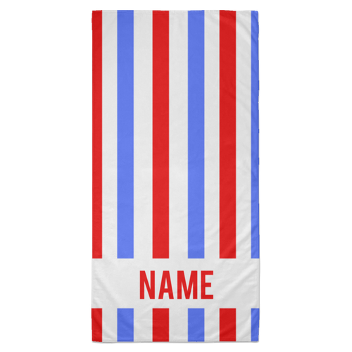 Personalized Striped Beach Towel Patriotic