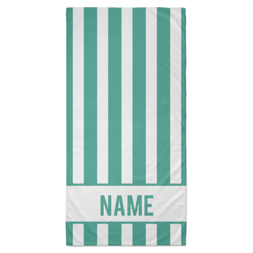 Personalized Striped Beach Towel Mint