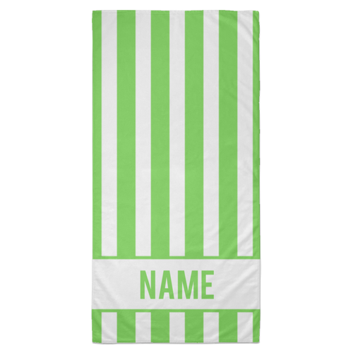 Personalized Striped Beach Towel Lime