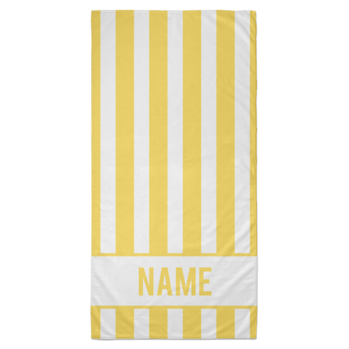 Personalized Striped Beach Towel Yellow