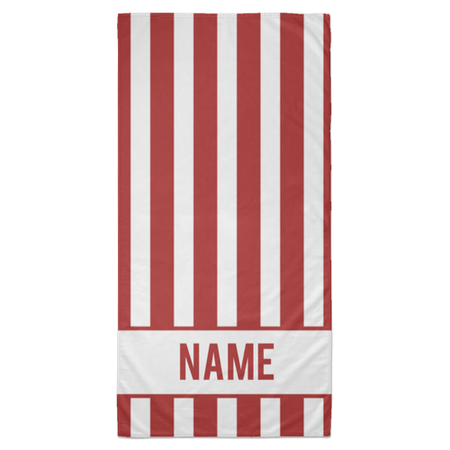 Personalized Striped Beach Towel Red