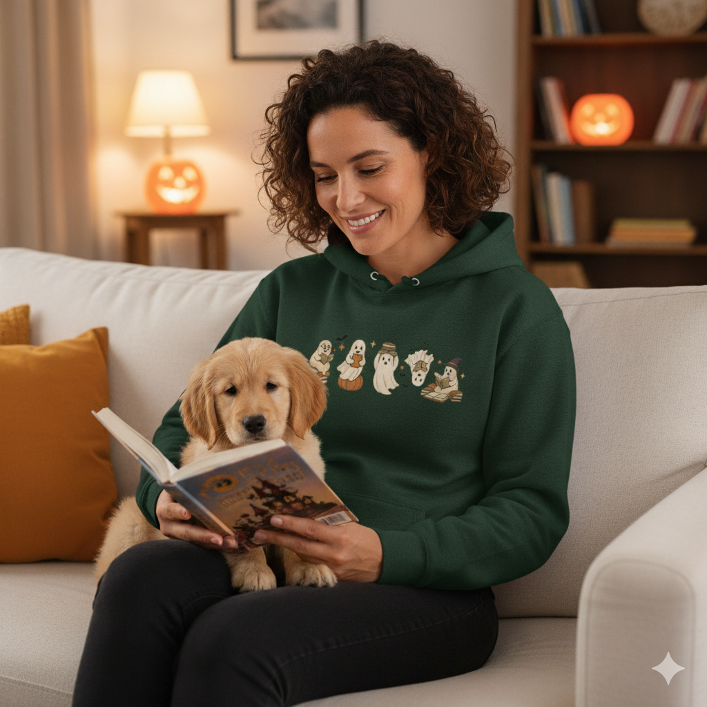 Spooky Reading Ghost Tees and Sweatshirts