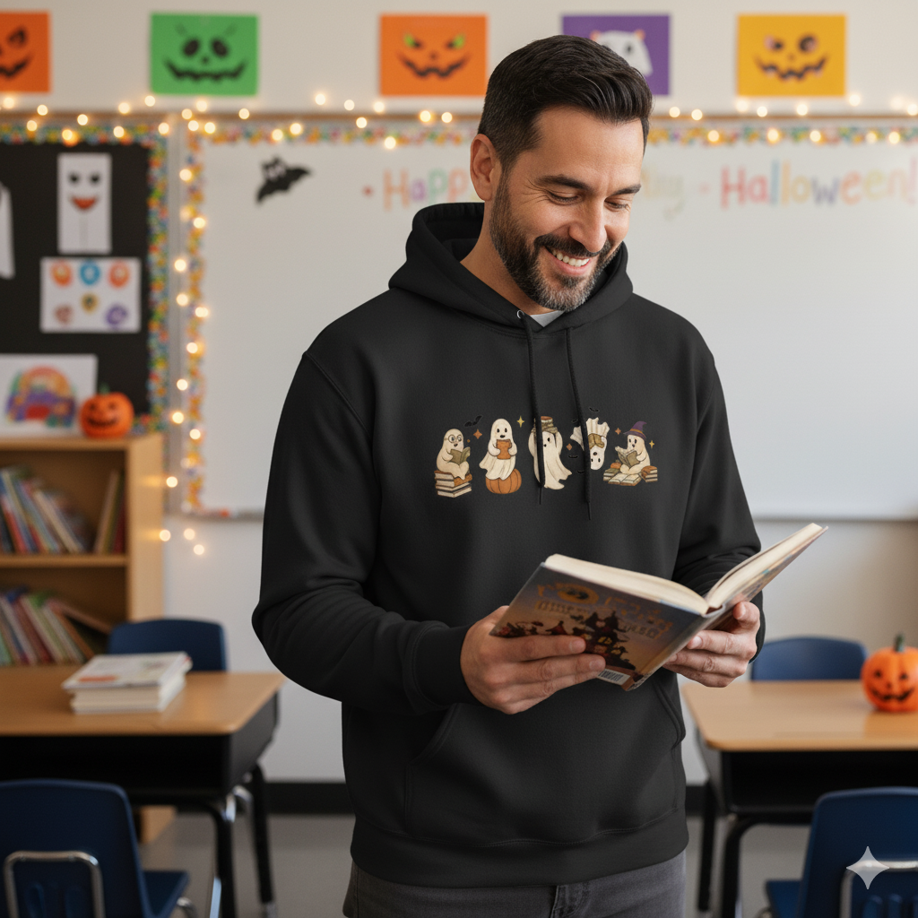 Spooky Reading Ghost Tees and Sweatshirts
