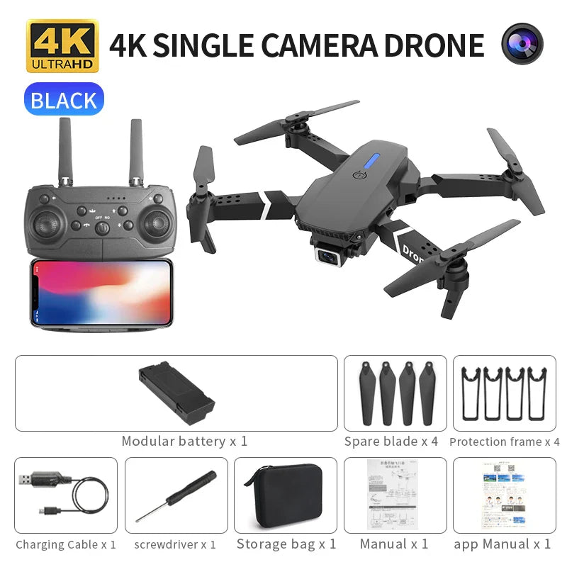 Folding Drone with Dual 4K HD Cameras | FPV Live Video Quadcopter with Altitude Hold