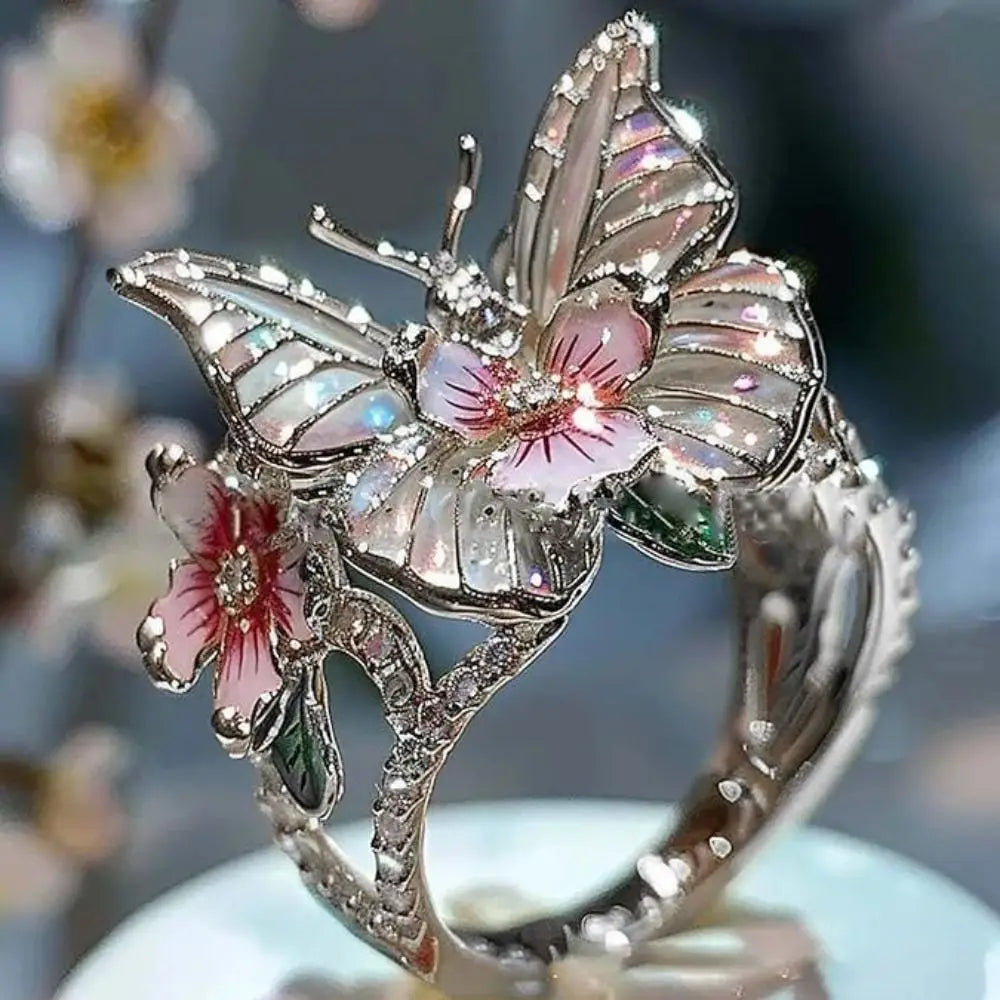 Fashion Flower Butterfly Ring