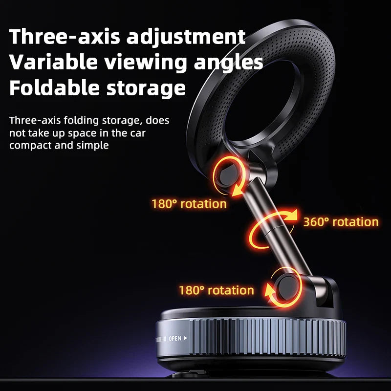 Magnetic Phone Holder｜Three-axis Rotation For Free Adjustment｜A Convenient Choice For Multiple Scenarios.