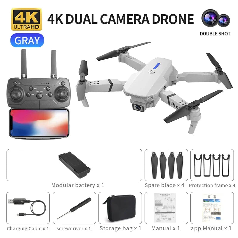 Folding Drone with Dual 4K HD Cameras | FPV Live Video Quadcopter with Altitude Hold