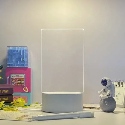 Transparent Luminous LED Night Lights USB Luminous Acrylic Night Light Erasable Write Message Board Calendar Desktop Ornaments