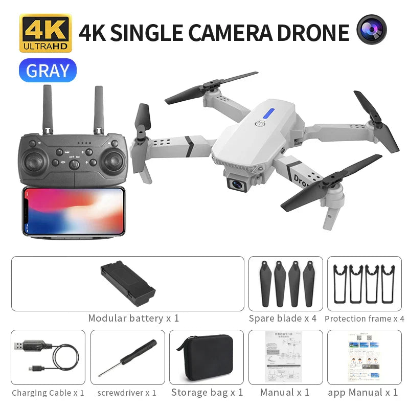 Folding Drone with Dual 4K HD Cameras | FPV Live Video Quadcopter with Altitude Hold