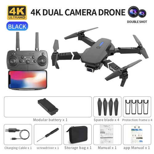 Folding Drone with Dual 4K HD Cameras | FPV Live Video Quadcopter with Altitude Hold