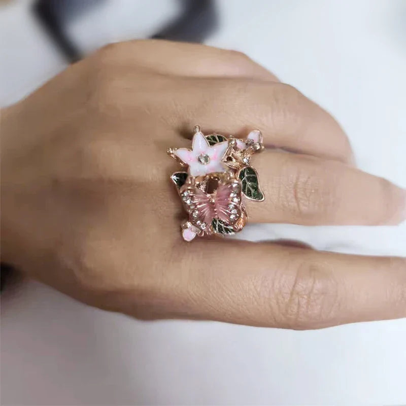 Fashion Flower Butterfly Ring