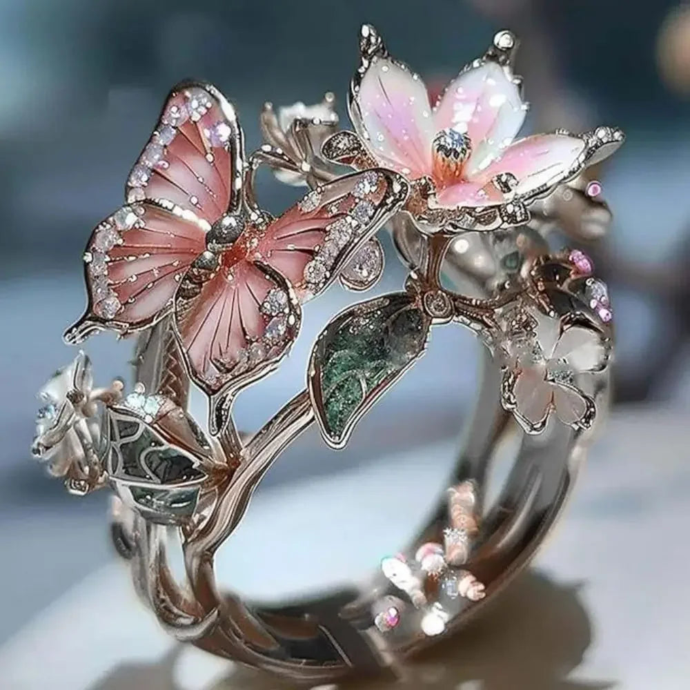 Fashion Flower Butterfly Ring