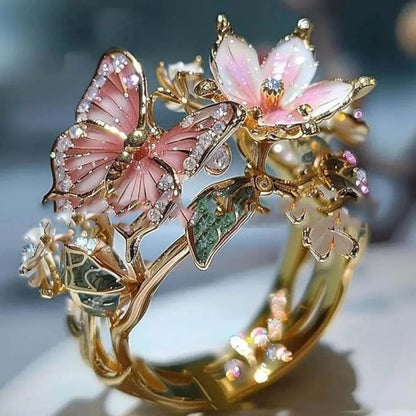 Fashion Flower Butterfly Ring