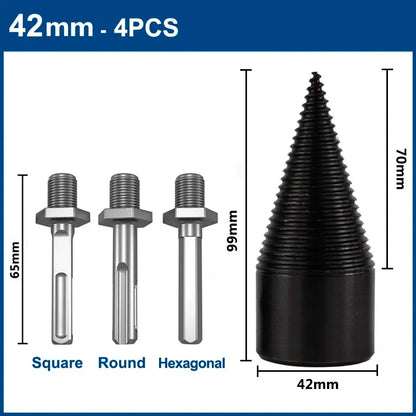 XCAN Firewood Chop 32mm/42mm HSS Firewood Splitter Drill Bit Wood Split Cone Drill Bit Woodworking Tools Wood Chopper