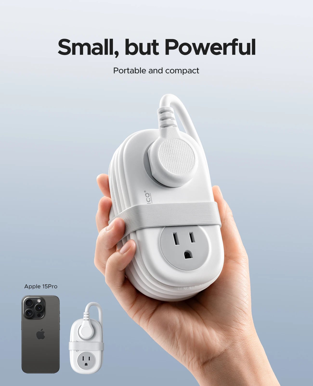 TravelZap™ Power Strip: 4 Outlets, 2 USB, 4FT Wrap