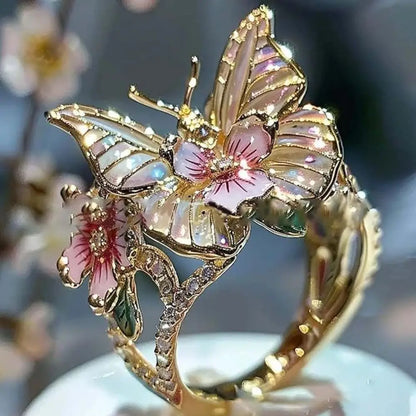Fashion Flower Butterfly Ring