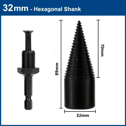 XCAN Firewood Chop 32mm/42mm HSS Firewood Splitter Drill Bit Wood Split Cone Drill Bit Woodworking Tools Wood Chopper