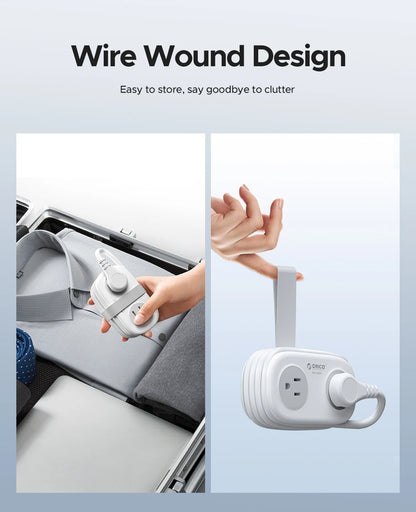 TravelZap™ Power Strip: 4 Outlets, 2 USB, 4FT Wrap