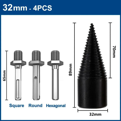 XCAN Firewood Chop 32mm/42mm HSS Firewood Splitter Drill Bit Wood Split Cone Drill Bit Woodworking Tools Wood Chopper