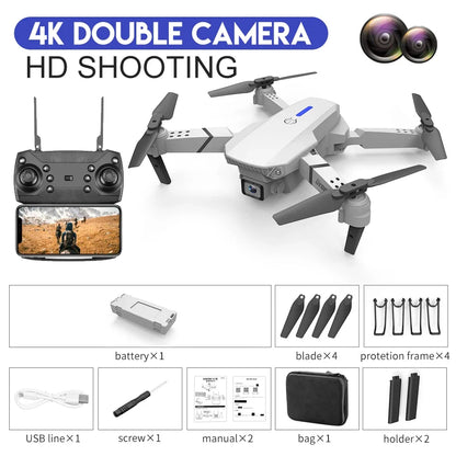 Folding Drone with Dual 4K HD Cameras | FPV Live Video Quadcopter with Altitude Hold