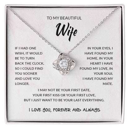 To My Beautiful Wife | Love Knot Necklace