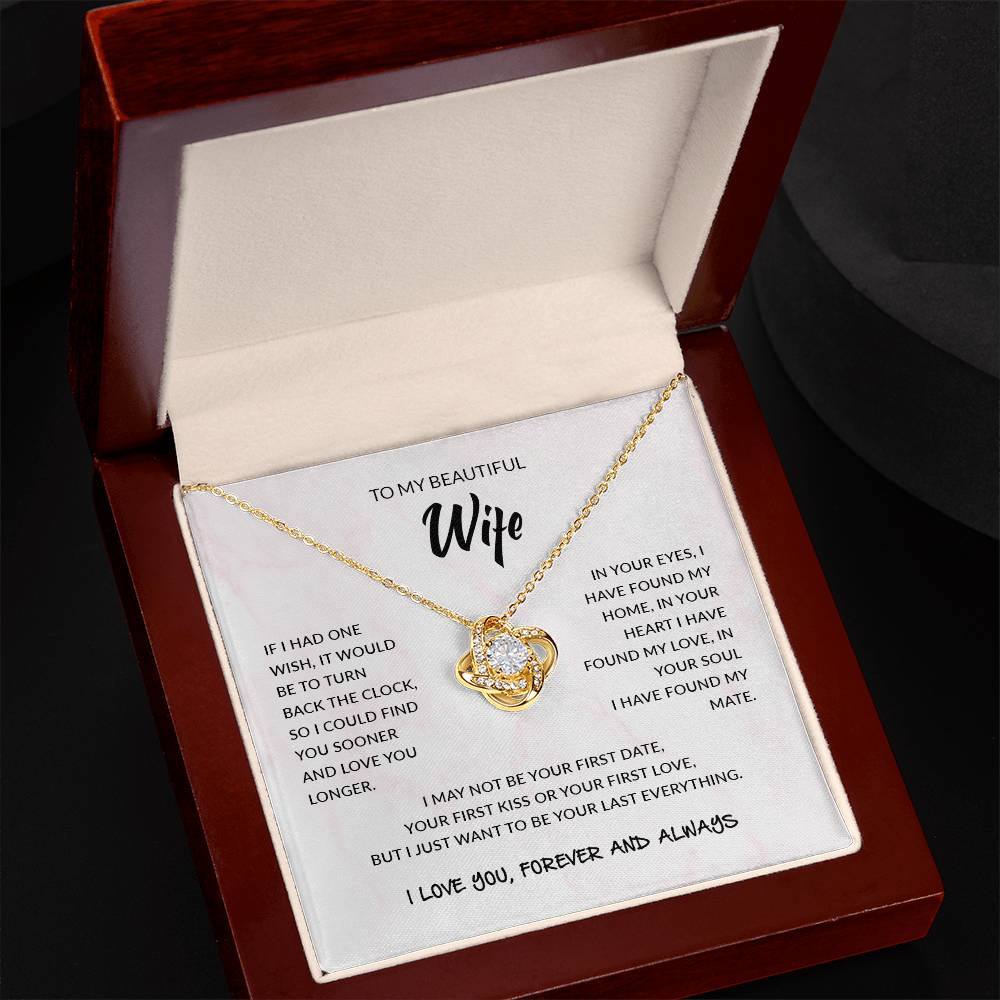 To My Beautiful Wife | Love Knot Necklace